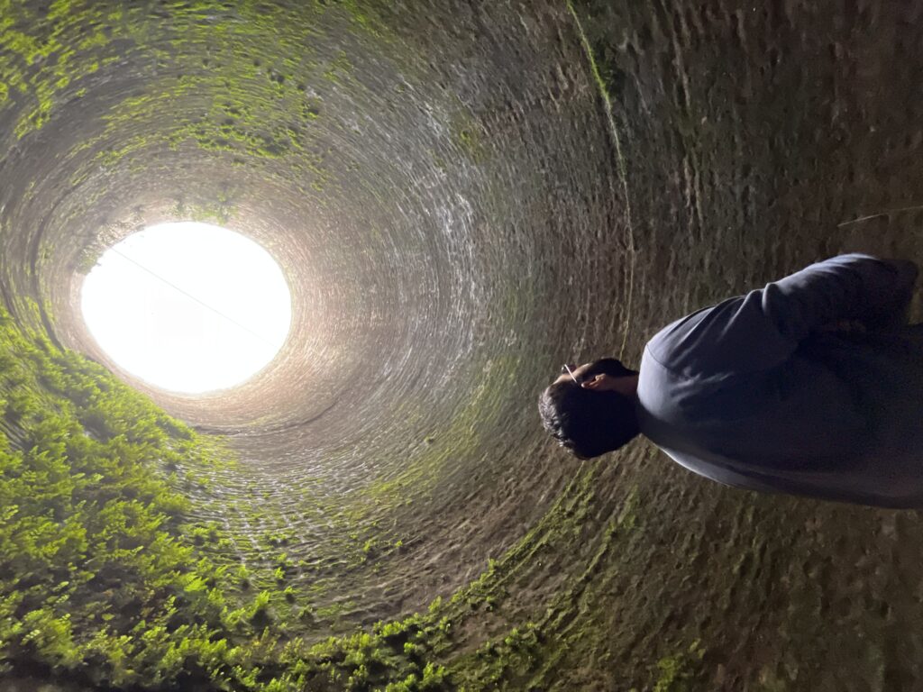 Stone steps of Kharian baoli, from inside