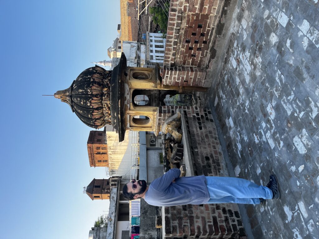 roof of Gurdwara Bhai Karam Singh with marble and wood, Sikh architecture Punjab