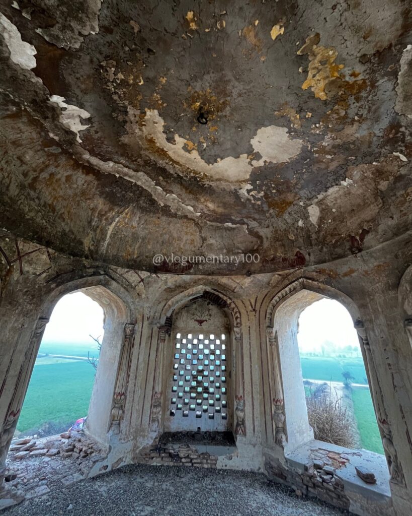 Interior arches and floral motifs of Sandhawalia Gurdwara representing Sikh architectural design